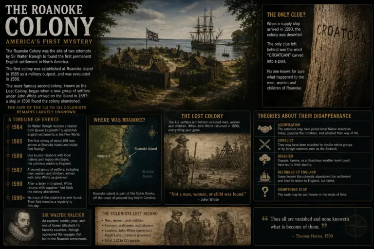 The sourced background on Roanoke Colony.