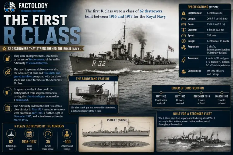 The sourced background on R-class destroyer.