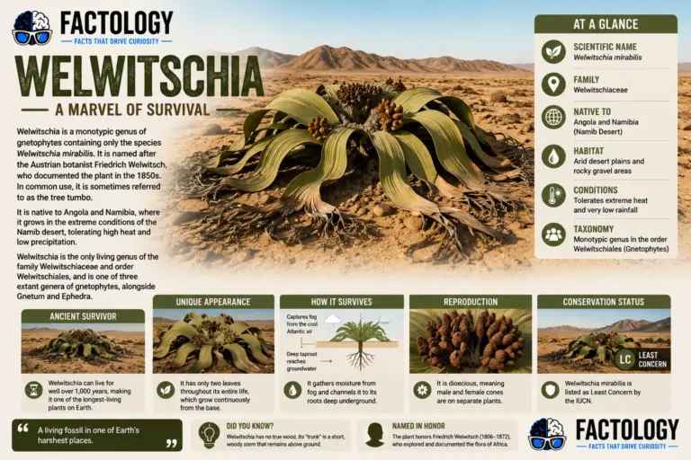 The sourced background on Welwitschia.