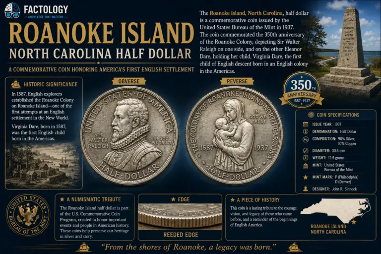 The surprising truth about Roanoke Island, North Carolina, half dollar.