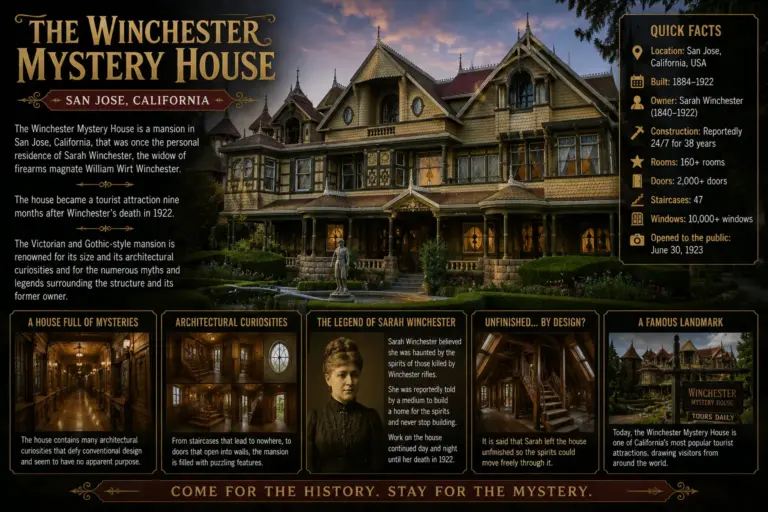 The facts behind Winchester Mystery House.
