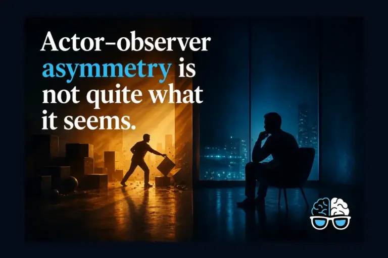 Actor–observer asymmetry is not quite what it seems.