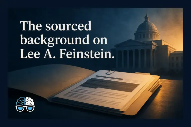 The sourced background on Lee A. Feinstein.