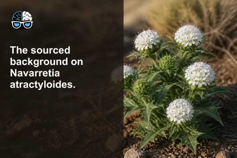 The sourced background on Navarretia atractyloides.