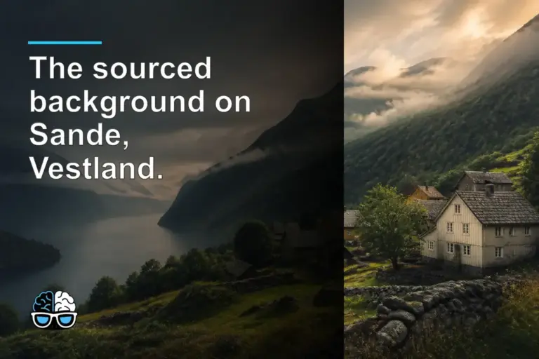 The sourced background on Sande, Vestland.