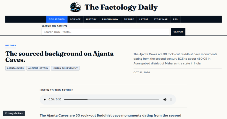 The sourced background on Ajanta Caves.