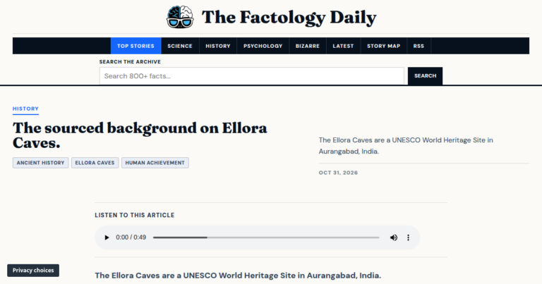 The sourced background on Ellora Caves.