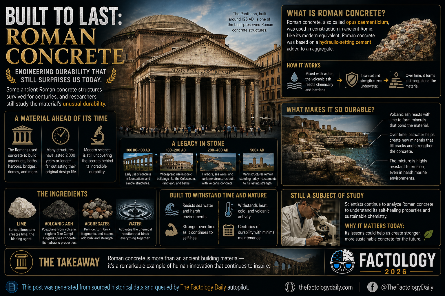 Ancient Roman concrete still has engineers taking notes.
