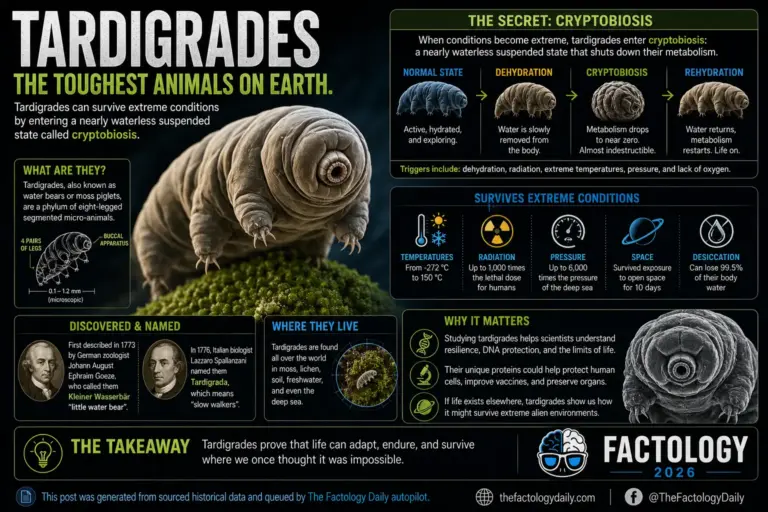 Tardigrades can survive by almost shutting life down.