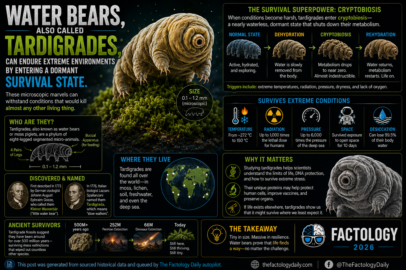 A microscopic animal can wait out conditions that would destroy most life.